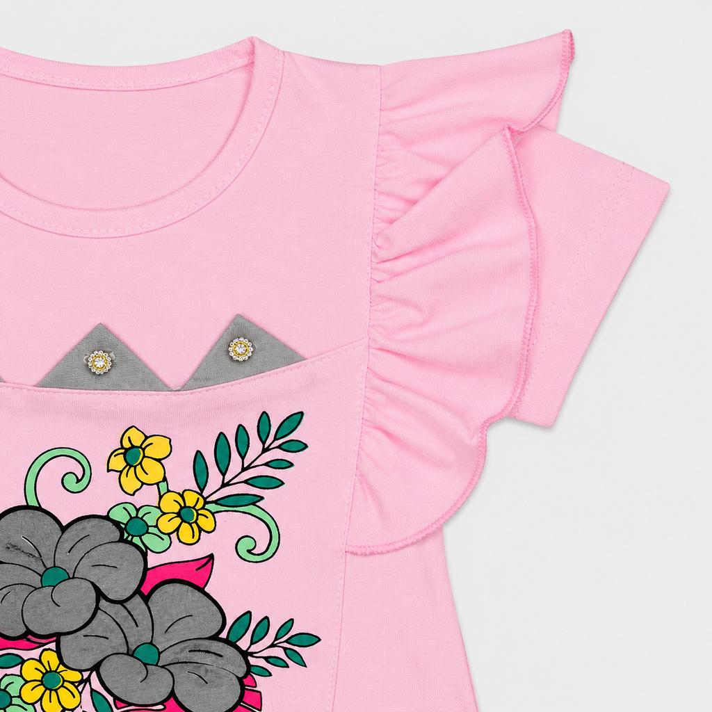 Girls Floral Printed Ruffle Sleeve 2-Piece Set | Kids Summer Outfit