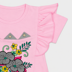 Girls Floral Printed Ruffle Sleeve 2-Piece Set | Kids Summer Outfit