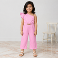Girls Imported Jersey One Shoulder Jumpsuit – Pink Fancy Outfit | Lamtar Kids