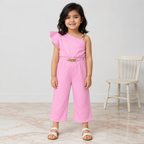 Girls Imported Jersey One Shoulder Jumpsuit – Pink Fancy Outfit | Lamtar Kids