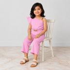 Girls Imported Jersey One Shoulder Jumpsuit – Pink Fancy Outfit | Lamtar Kids