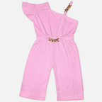 Girls Imported Jersey One Shoulder Jumpsuit – Pink Fancy Outfit | Lamtar Kids