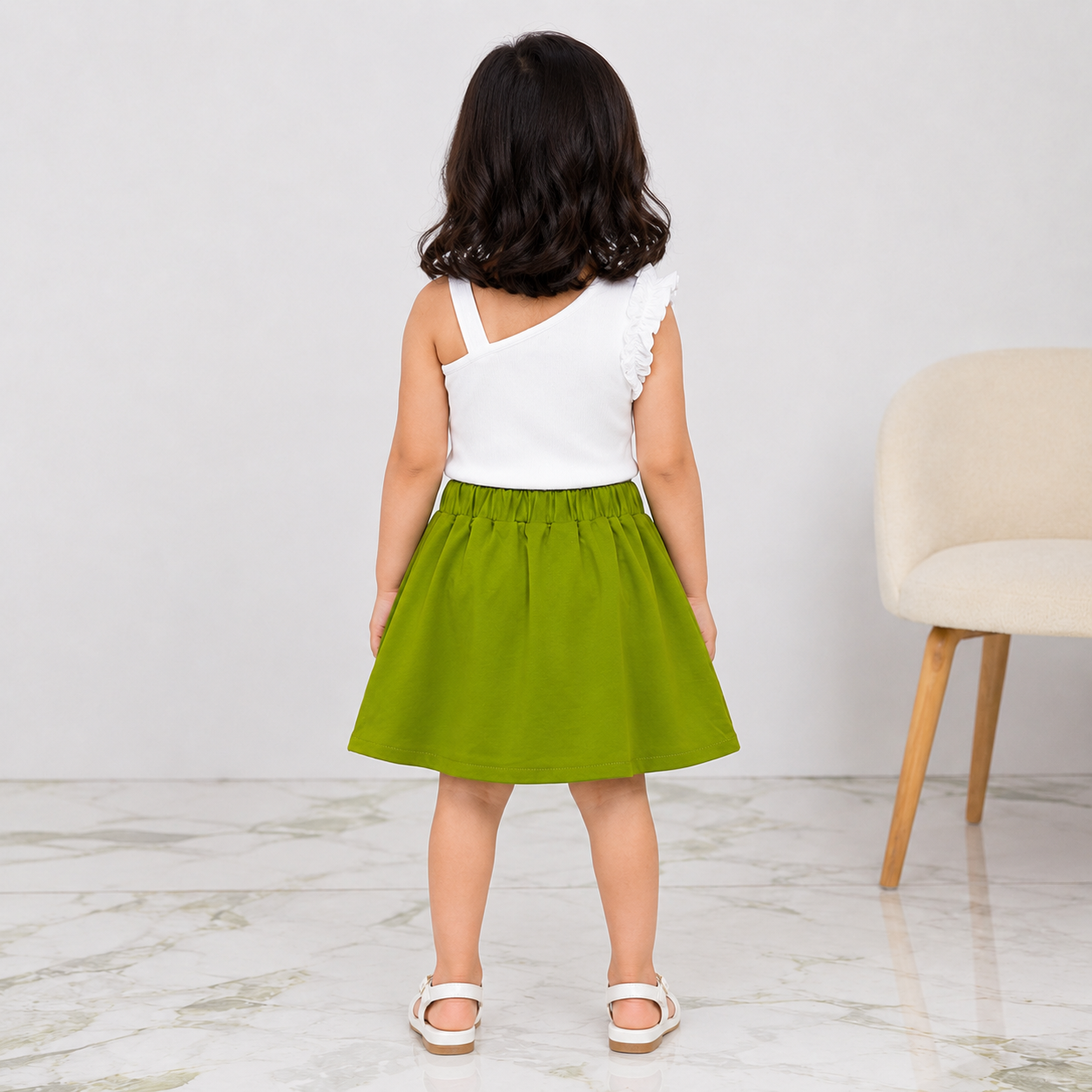 Girls Premium Jersey 2-Piece Floral Top & Skirt Set | Lamtar Kids