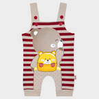 Baby Boys 3-Piece Romper Set | Bear Print Romper with Cap & Inner Shirt