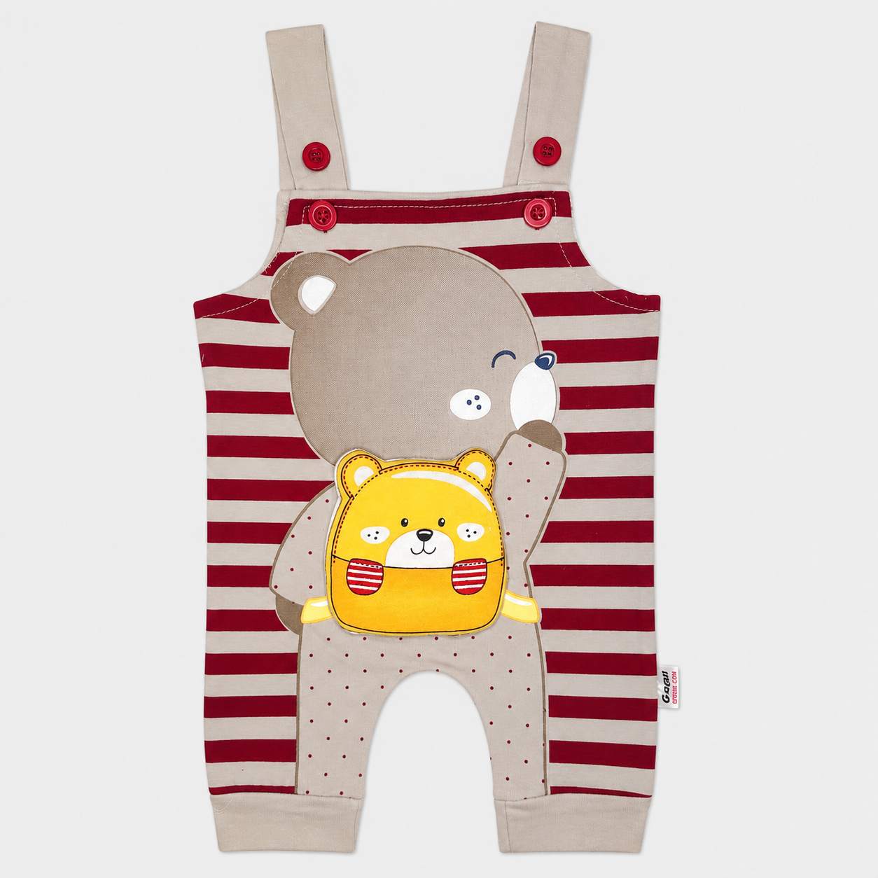 Baby Boys 3-Piece Romper Set | Bear Print Romper with Cap & Inner Shirt
