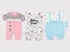 Pack of 3| Baby Girls Fine Jersey Romper| 0-9 Months – Newborn Summer Wear