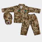 Boys Cotton Commando Suit 1-4 Years – Army Camouflage Shirt, Trouser & Cap Set