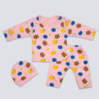 NEWBORN BABY 3-PIECE FINE JERSEY SUIT WITH CAP (SIZE ZERO) - AVAILABLE IN 3 COLORS