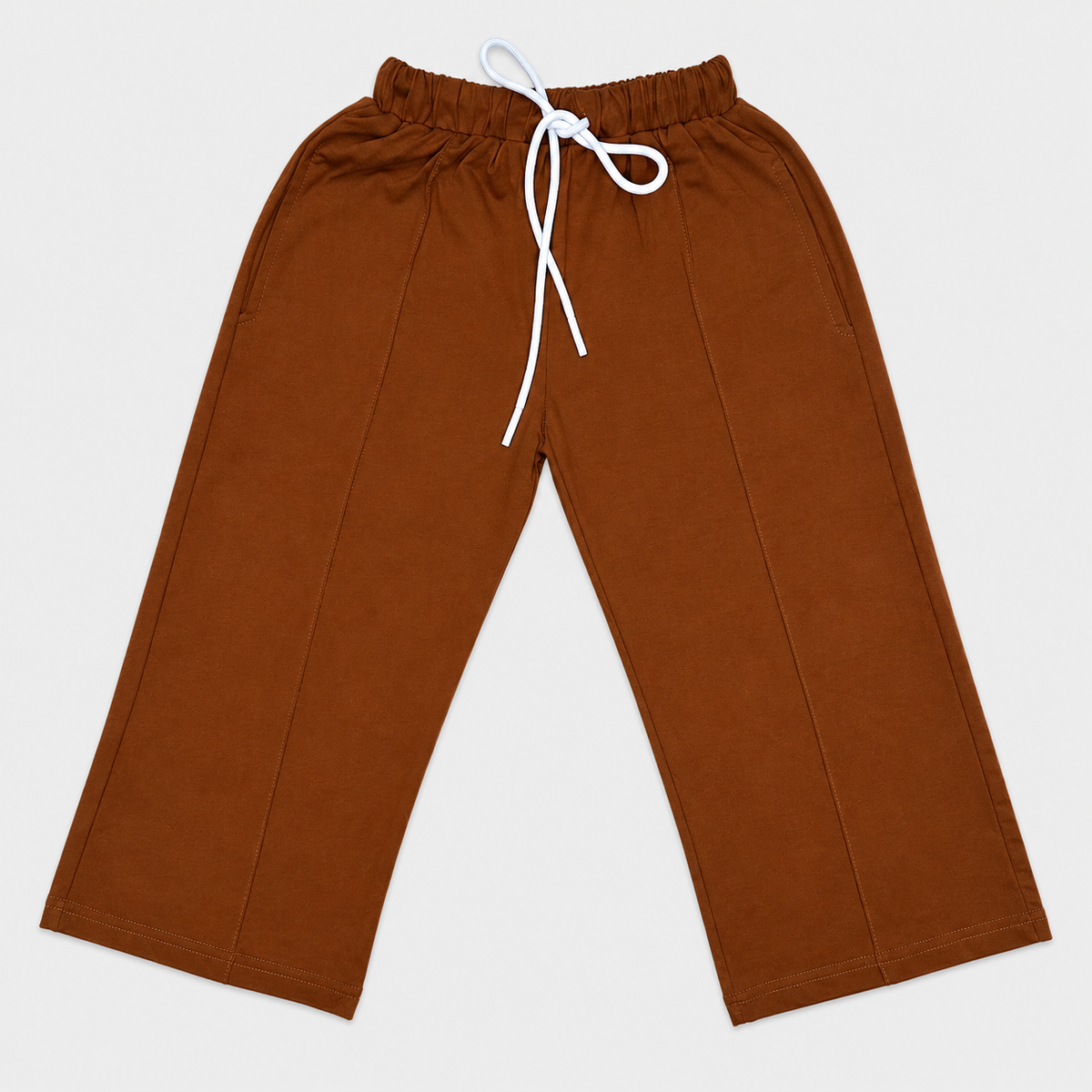 Kids Plain Wide-Leg Drawstring Pants | Comfortable Casual Trousers Unisex