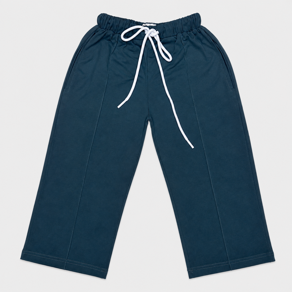Kids Plain Wide-Leg Drawstring Pants | Comfortable Casual Trousers Unisex