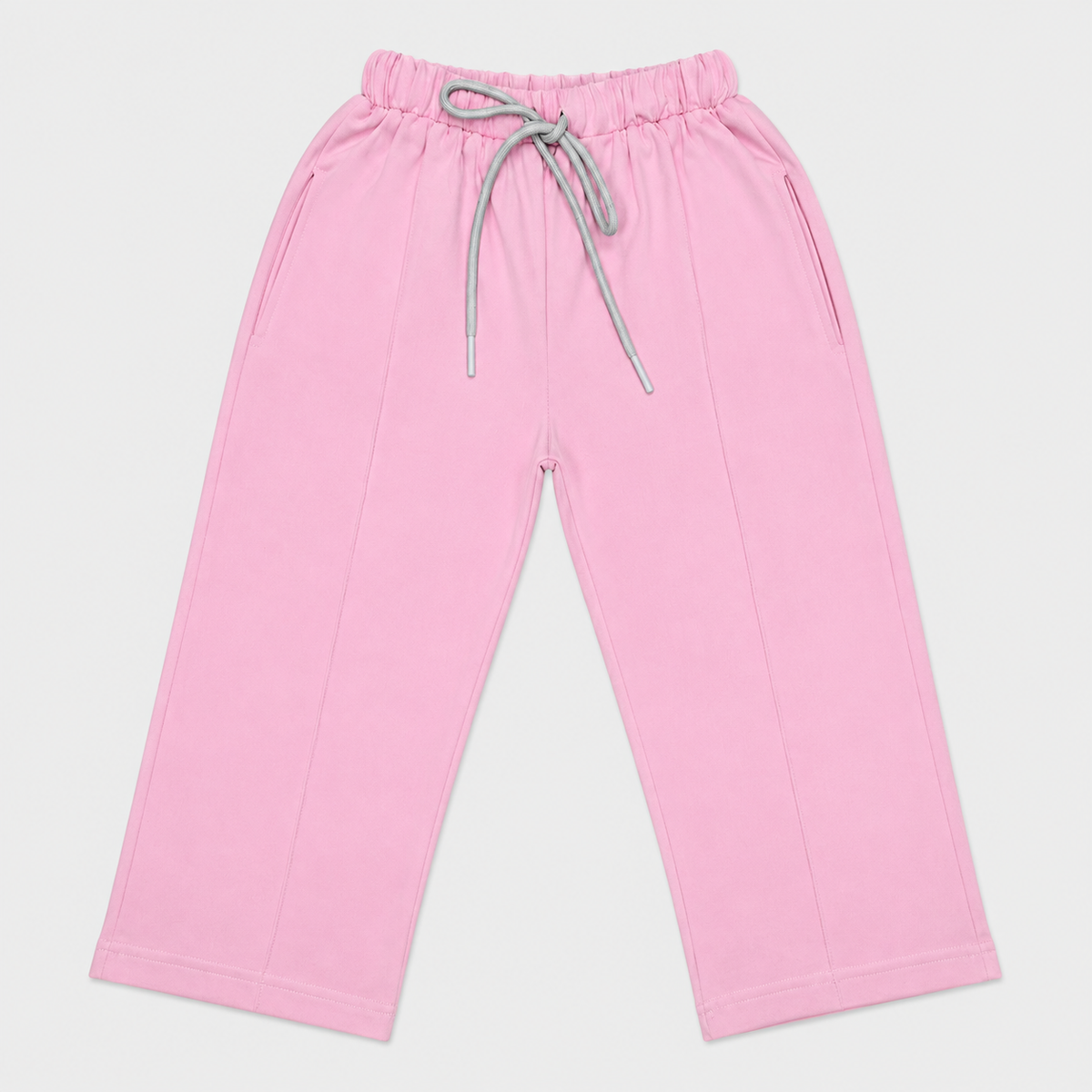 Kids Plain Wide-Leg Drawstring Pants | Comfortable Casual Trousers Unisex
