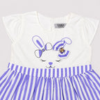 Baby Girls Purple Bunny Soft Cotton 2 Piece Summer Dress Set | Lamtar Kids