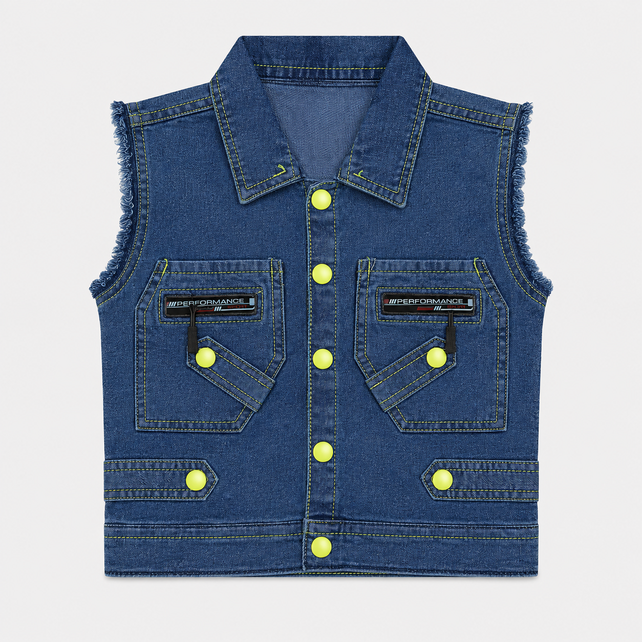 Boys 3-Piece Denim Outfit with Printed Full-Sleeve Shirt & Sleeveless Jacket