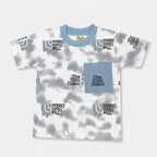 Boys Gray White Printed Short Suit – Kids Casual Wear | Lamtar Kids