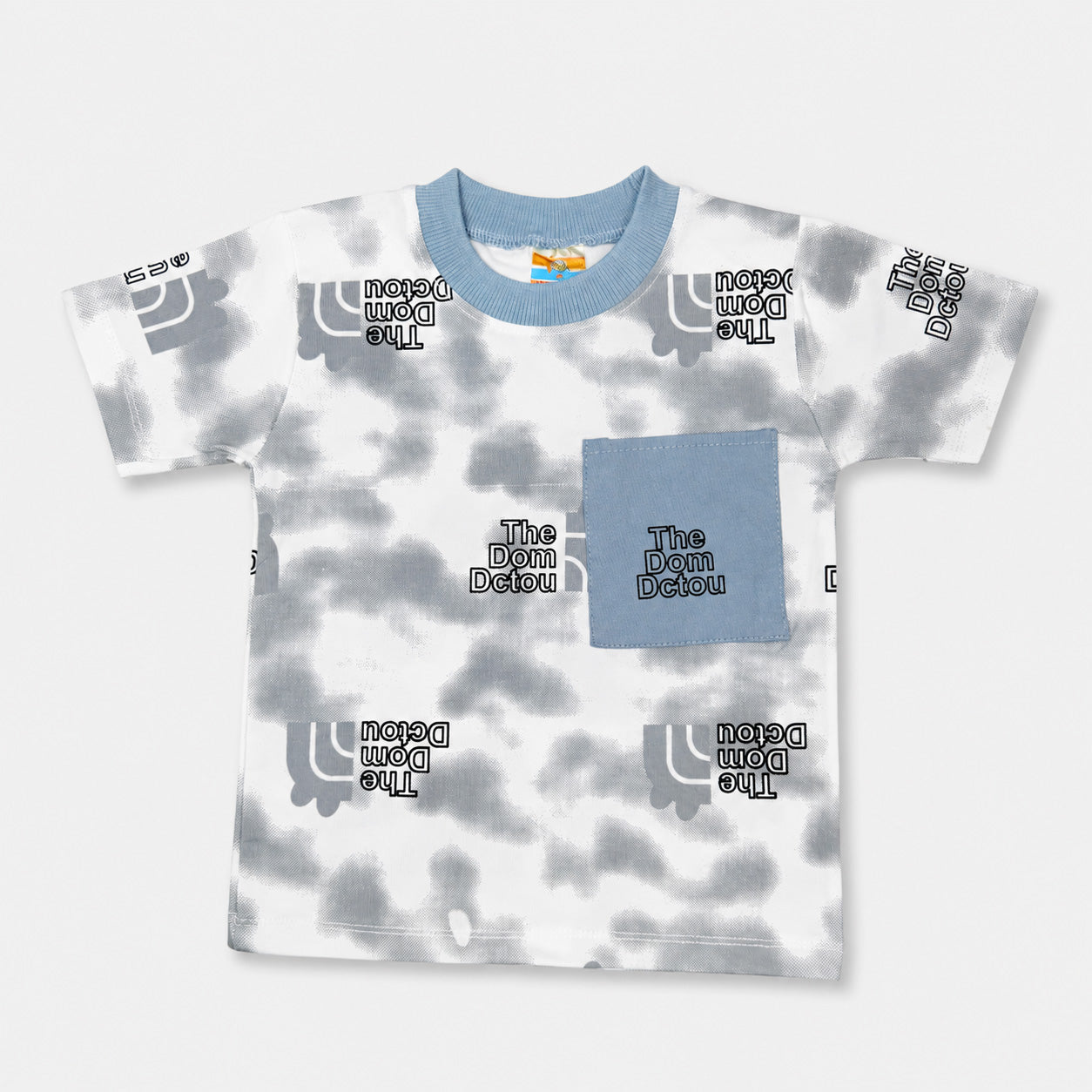 Boys Gray White Printed Short Suit – Kids Casual Wear | Lamtar Kids