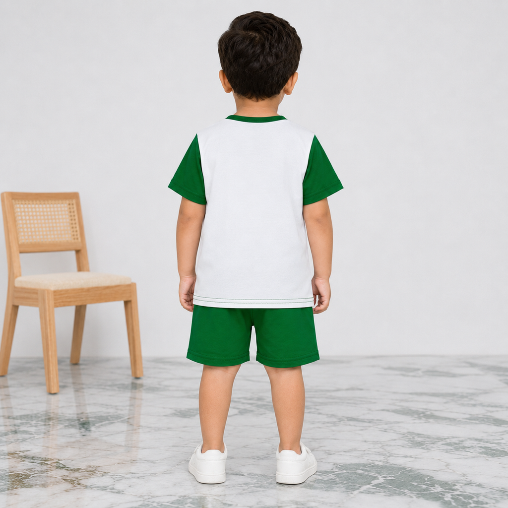 Boys Pakistan Navy 14 August Jersey Short Suit – 1-4 Years
