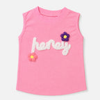 Girls Honey Top & Denim Shorts Set – Pink Blue 2 Piece Outfit | Lamtar Kids
