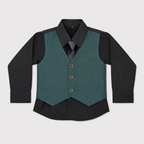 Boys Premium 5-Piece Tuxedo Suit – Green Formal Suit with Waistcoat, Shirt & Tie