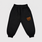 Boys Bear Embroidered 2 Piece Casual Set – Striped Collar Shirt & Jogger Trouser