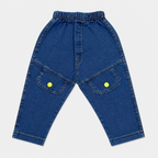 Boys Denim 3-Piece Suit with Sleeveless Jacket, Printed T-Shirt & Trouser