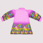 Girls Printed Chiffon 3 Piece Suit – Pink Floral Kids Dress | Lamtar Kids