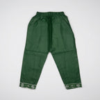 Baby Girl All-Green Embroidered Azadi Suit with Matching Bag (1-4 Years)