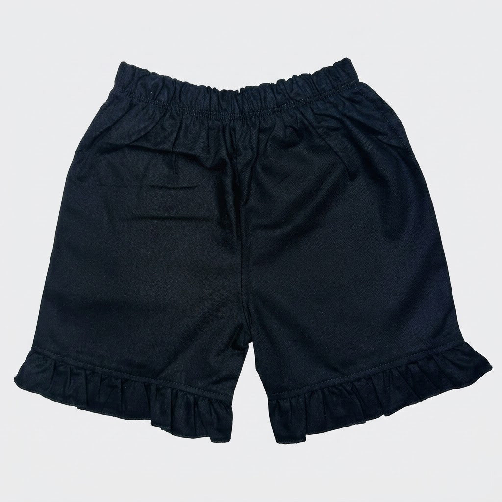 BABY GIRL 2-PIECE FINE JERSEY OUTFIT (EMBELLISHED TOP & RUFFLE SHORTS) 1-2 YEARS - AVAILABLE IN 2 COLORS