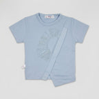 BABY GIRL 2-PIECE FINE JERSEY OUTFIT (EMBELLISHED TOP & RUFFLE SHORTS) 1-2 YEARS - AVAILABLE IN 2 COLORS