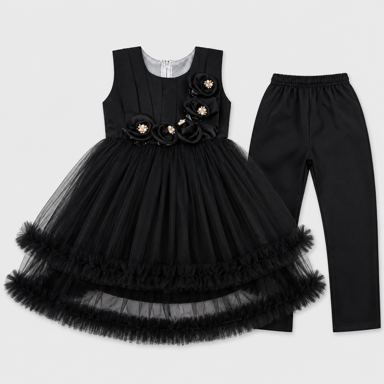 Girls Fancy Party Wear Frock with Trouser – Elegant Kids Frock for Girls