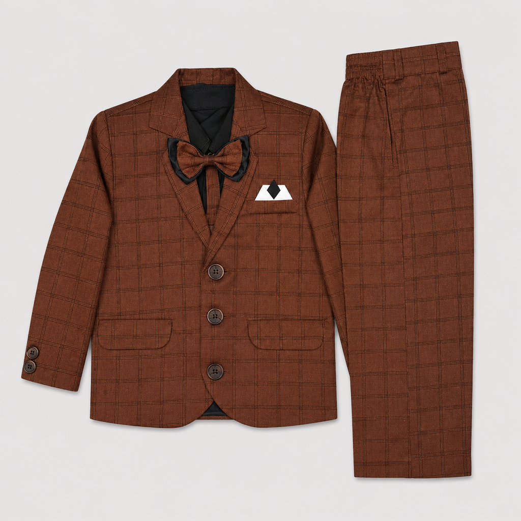 Boys 5 Piece Tuxedo Suit – Formal Party & Wedding Wear for Kids