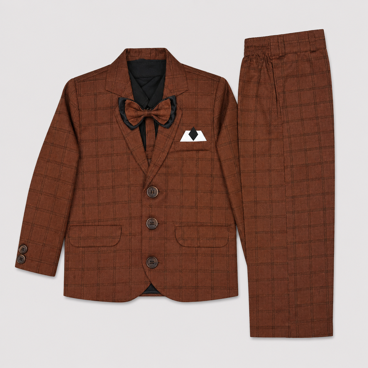 Boys 5 Piece Tuxedo Suit – Formal Party & Wedding Wear for Kids