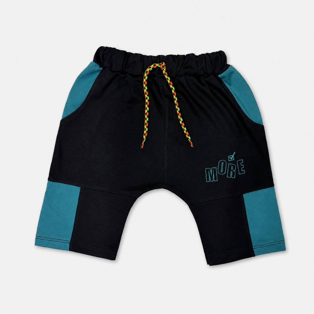 Boys Jersey Short Suit – Teal Green Black 2 Piece Summer Set | Lamtar Kids