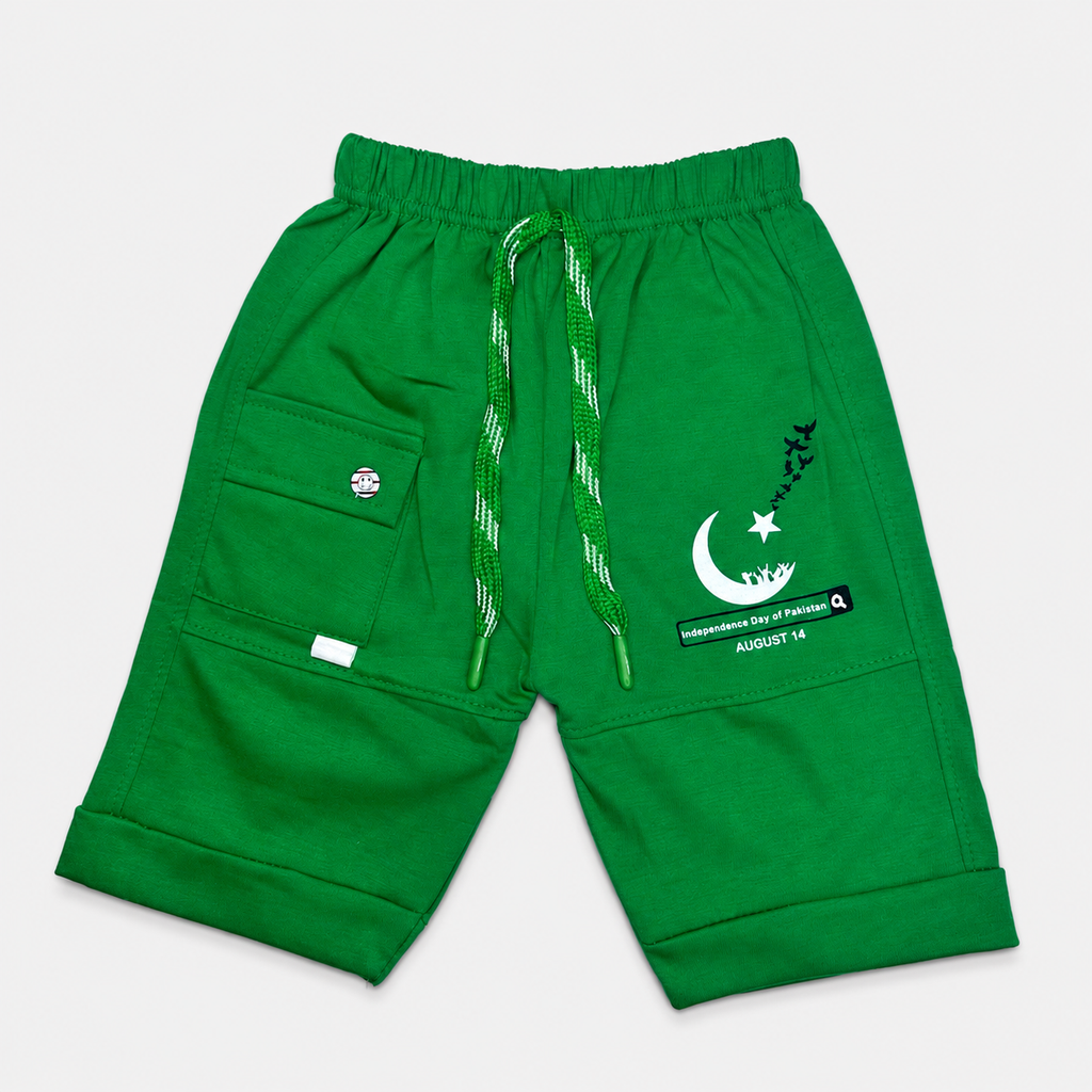 Boys Independence Day 2 Piece Jersey Outfit – White & Green 14 August Suit – 1-4 Years