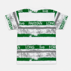 Boys Independence Day 2 Piece Jersey Outfit – White & Green 14 August Suit – 1-4 Years