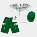 Boys 14 August Jersey Suit with Cap – Green & White Independence Dress