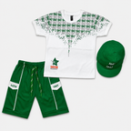 Boys 14 August Jersey Suit with Cap – Green & White Independence Dress