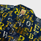 Boys Linen Alphabet Printed Short Suit – Navy Blue Kids Summer Outfit | Lamtar Kids