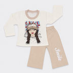 Baby Girls Printed Jersey 2-Piece Set | Smile Graphic Printed