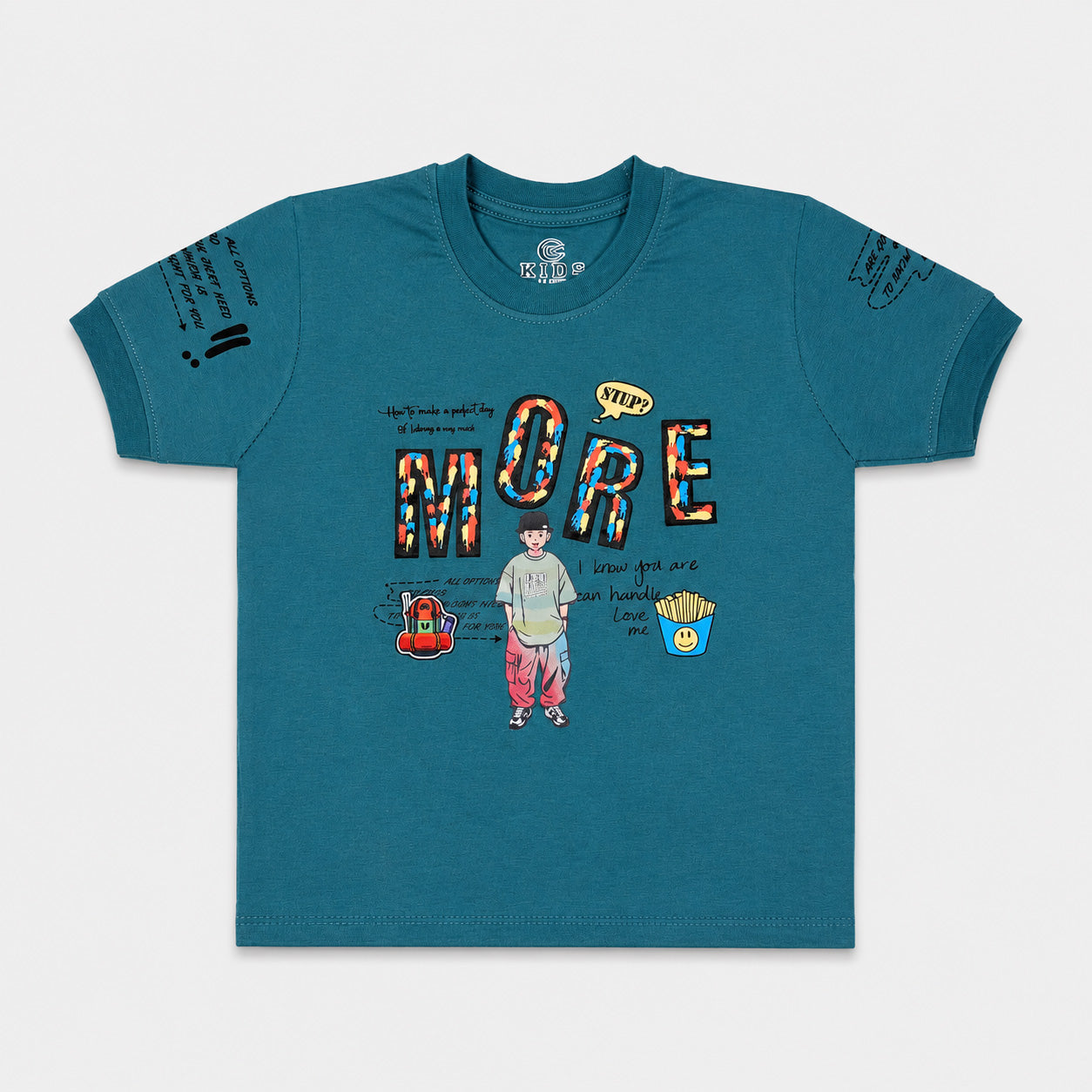 Boys Jersey Short Suit – Teal Green Black 2 Piece Summer Set | Lamtar Kids