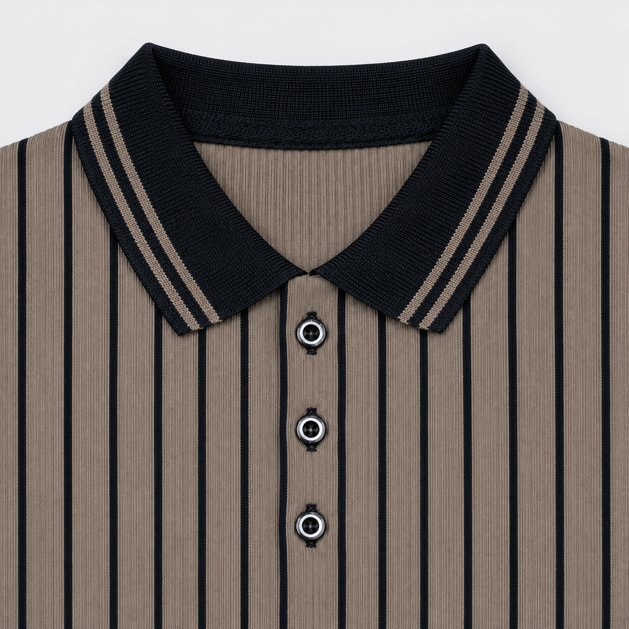 Boys Striped Ribbed Polo Sweatshirt – Full Sleeve Casual Wear