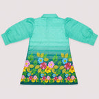 Girls Printed Chiffon 3 Piece Suit | Sea Green Floral | Lamtar Kids