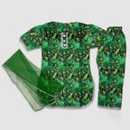 14 August Special: Baby Girl 3-Piece Azadi Suit (Cotton Kurti, Trouser & Dupatta)