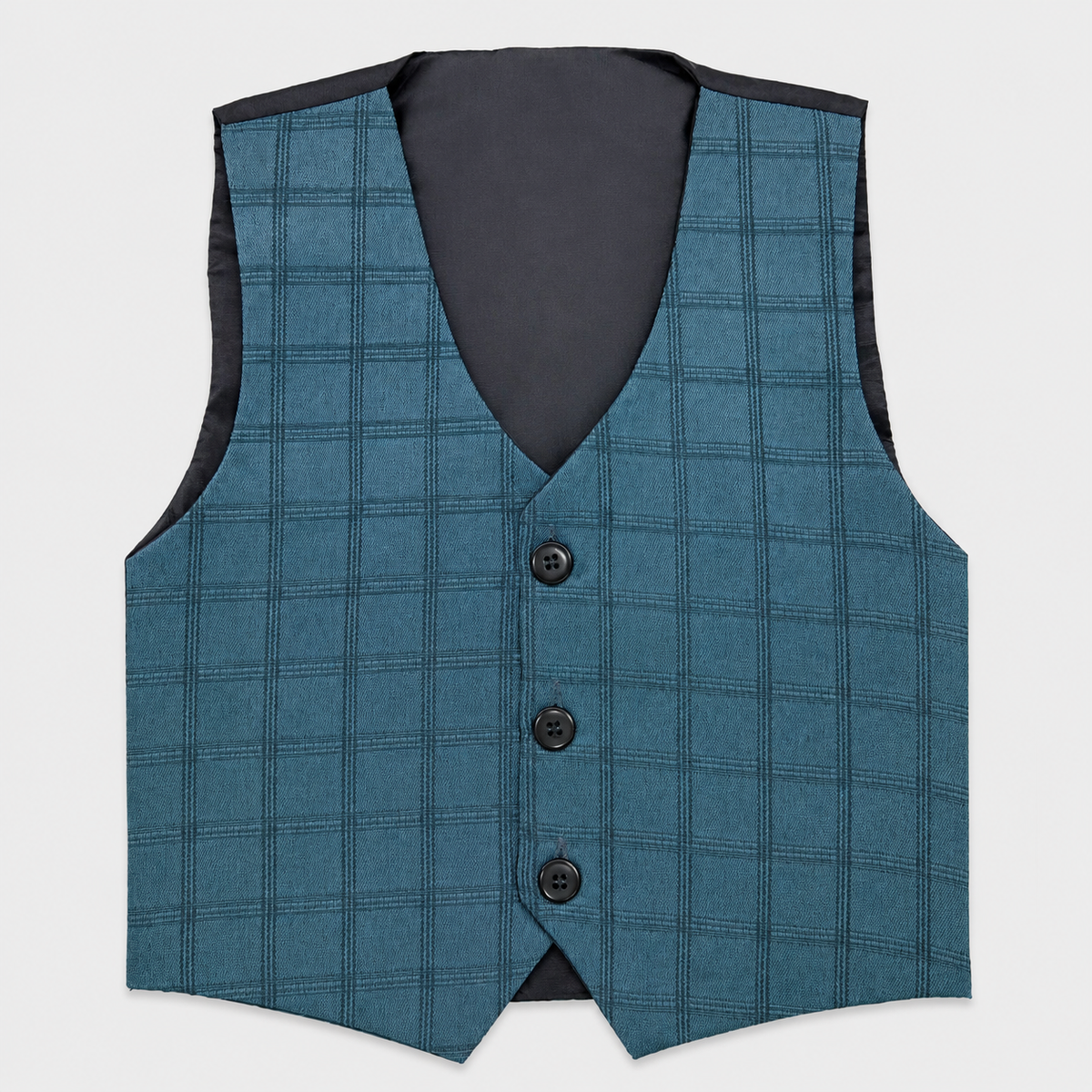 Boys 5-Piece Premium Tuxedo Suit | Green Check Coat Pant Suit