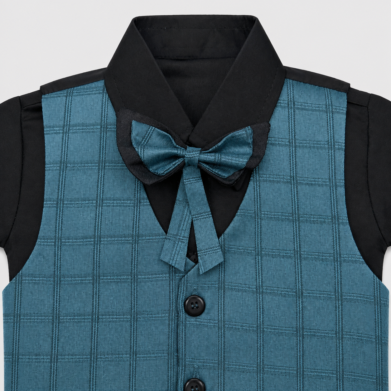 Boys 5-Piece Premium Tuxedo Suit | Green Check Coat Pant Suit