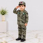 Boys Cotton Commando Suit 1-10 Years – Army Camouflage Shirt, Trouser & Cap Set