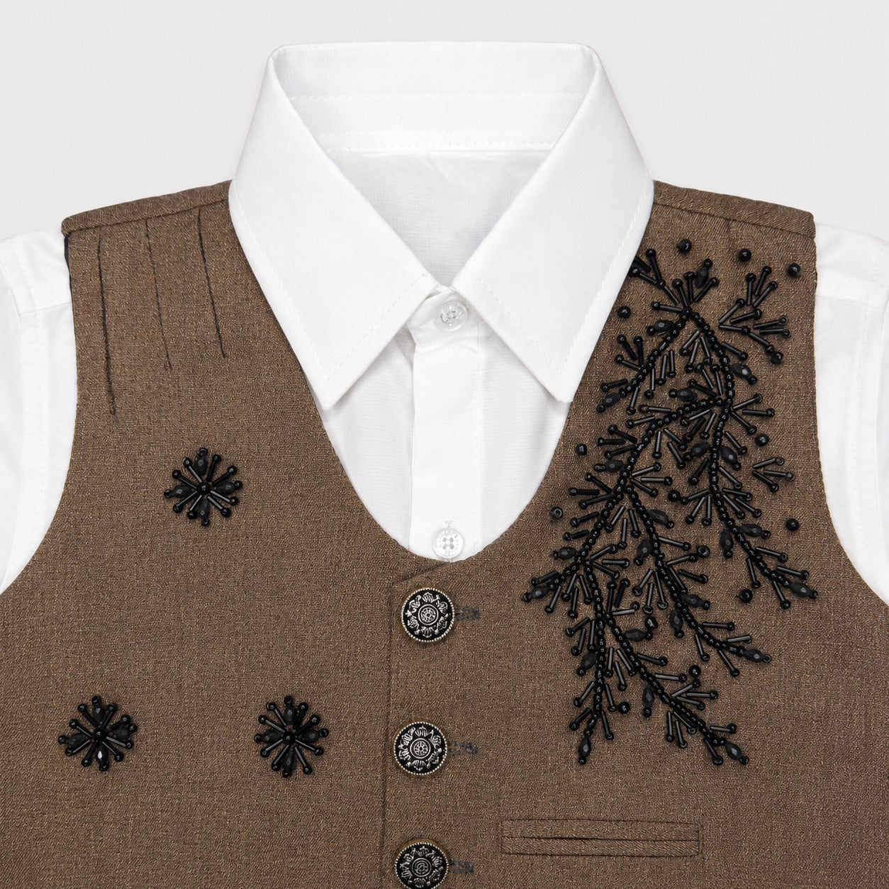 Boys Brown 3 Piece Waistcoat Suit 2-6 Years – Formal Dress Set for Kids