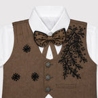 Boys Brown 3 Piece Waistcoat Suit 2-6 Years – Formal Dress Set for Kids