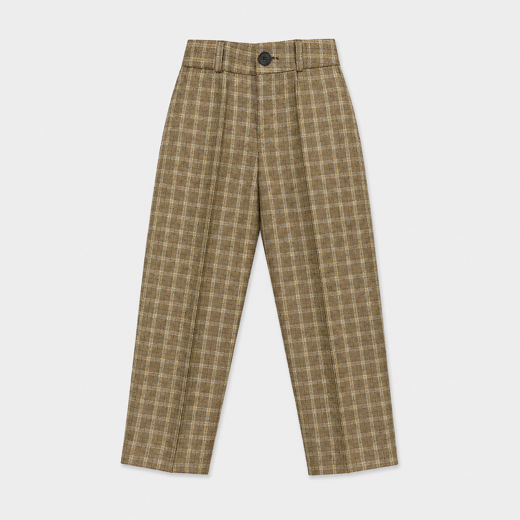 Boys Checkered 5-Piece Tuxedo Suit – Premium Formal Wear