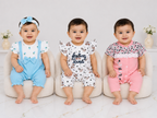 Pack of 3| Baby Girls Fine Jersey Romper| 0-9 Months – Newborn Summer Wear