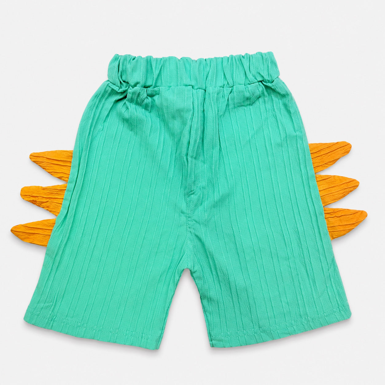 Boys Cotton Crocodile Short Suit – White Green 2 Piece Set | Lamtar Kids